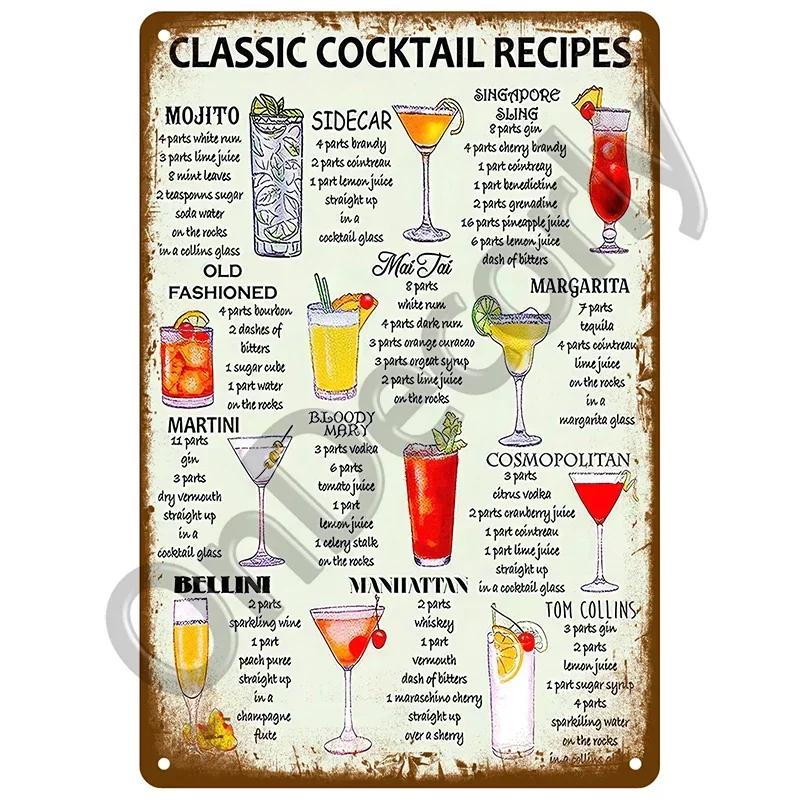 Retro Drink Plaque Art  Beer Wine  Whiskey Decor for Bars  Man Caves