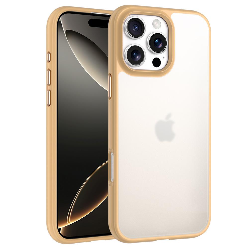 Frosted Skin-feeling Transparent Shell Suitable for Apple 16 Four Corner Anti-fall Case 14 IPhone 15 Metal Independent Button