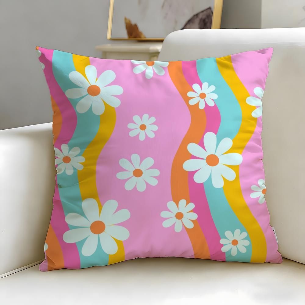 

classic theme Daisies Cushion Cover Soft EasyWash Pillow Case Versatile for Couch Bed Travel and Office 30X30cm