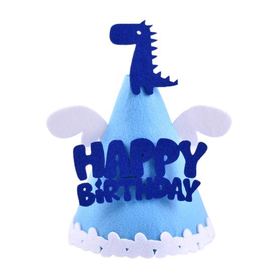 Happy Birthday Hat Dinosaurs Whales Bright Color No Deformation Adorable Adult Children Birthday Felt Hat Party Supplies