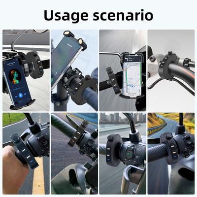 Wireless Bluetooth-compatible Motorcycle Handlebar Controller Bike Handlebar Steering Wheel Media Smart Phone Remote Controller
