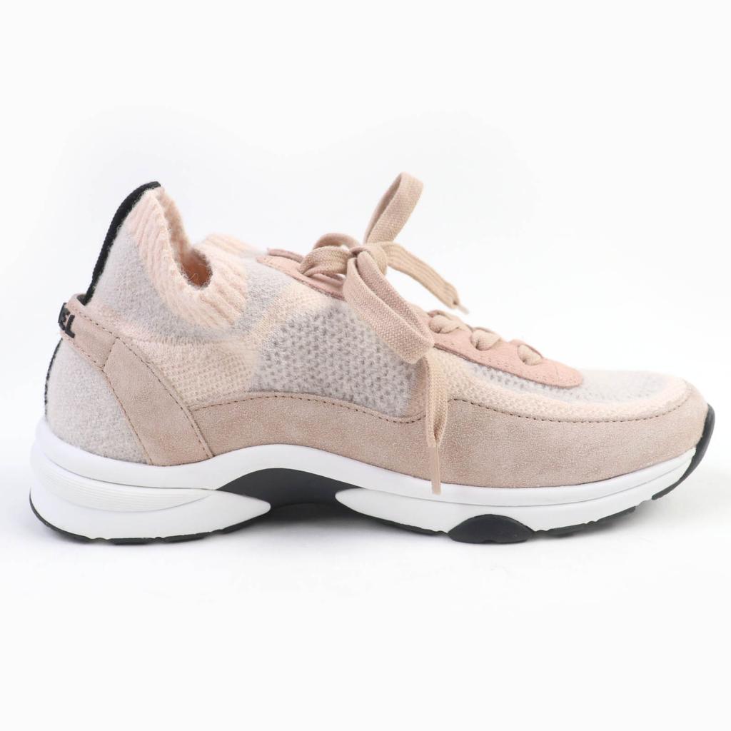 Makellose CHANEL Sneaker COCO Marke Stricksocken pink gestrickt Damen 37 23B G38750 Gebraucht