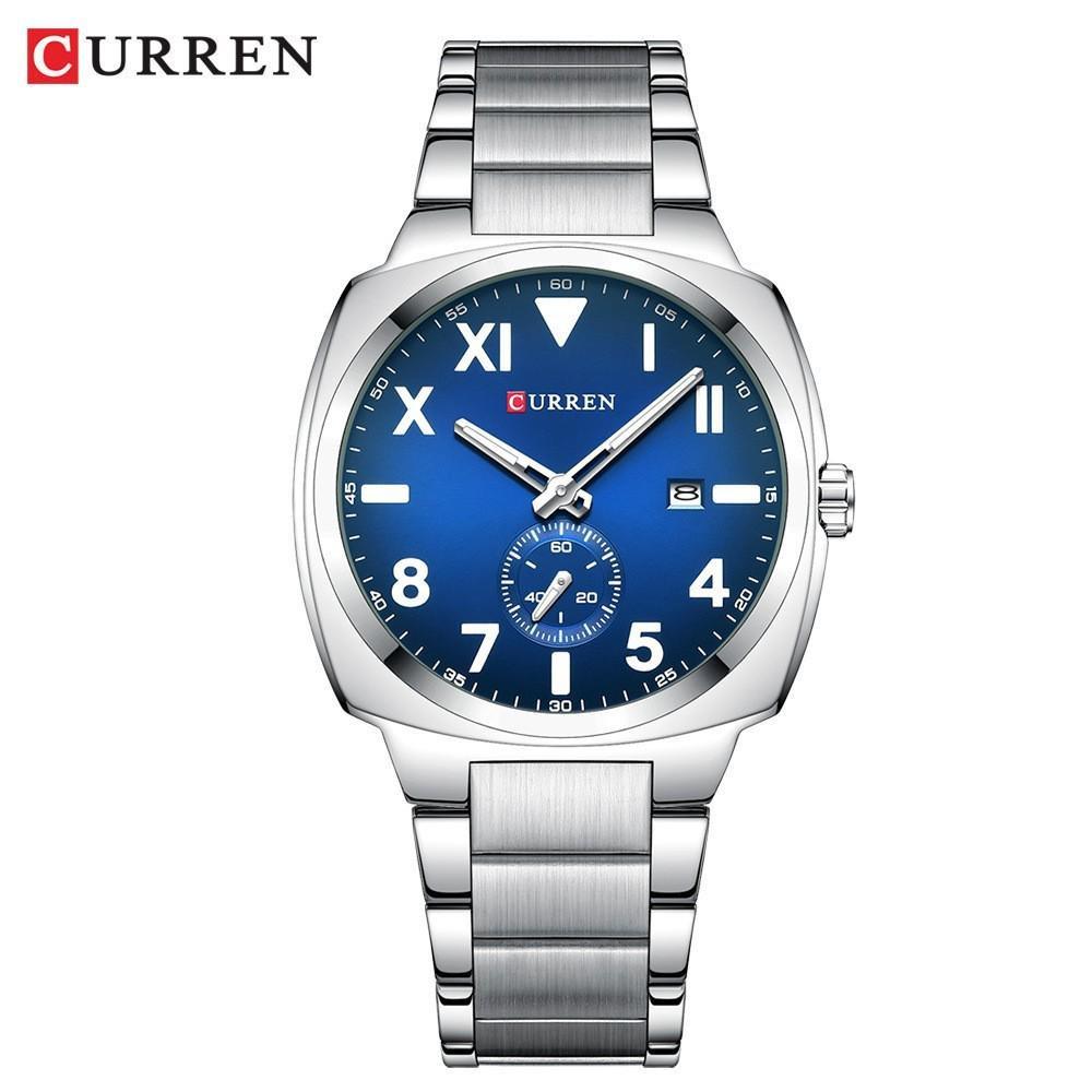 CURREN Fashion Men's Quartz Watch Independent Seconds Dial and Date-Day Stainless Steel Waterproof Luminous Wristwatches