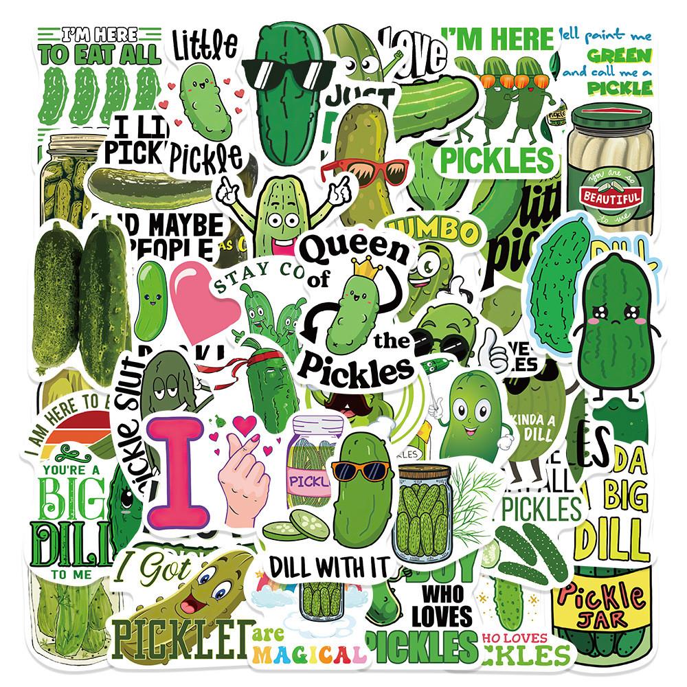 50PCS Cartoon Pickle Stickers - Waterproof Decor for Luggage, Notebook & Guitar AnimeWorlds Store