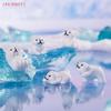 4pcs Miniature Polar Bear Figurines Resin Crafted Handicraft Simulation DIY Aquarium Landscape Dollhouse Decor Bonsai Ornaments