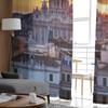 Miasto Budynek Krajobraz Przezroczysta Zasłona Do Salonu Sypialni Woalowe Zasłony Na Okno Organzowe Zasłony Imprezowe Tiulowe Draperie