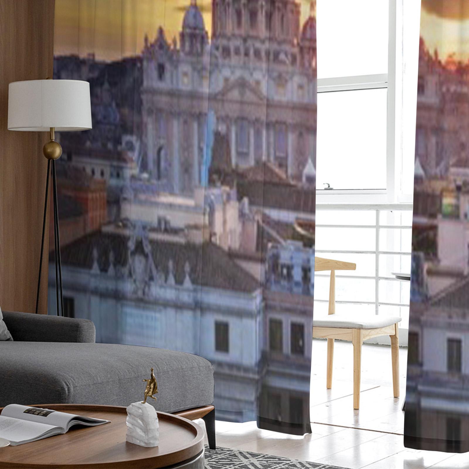 Городское здание Пейзаж Прозрачная занавеска для гостиной Спальня Вуаль Шторы для окон — фото 4