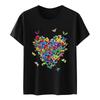 Women's Casual Floral Print Short Sleeved T-shirt With Round Neck  Top