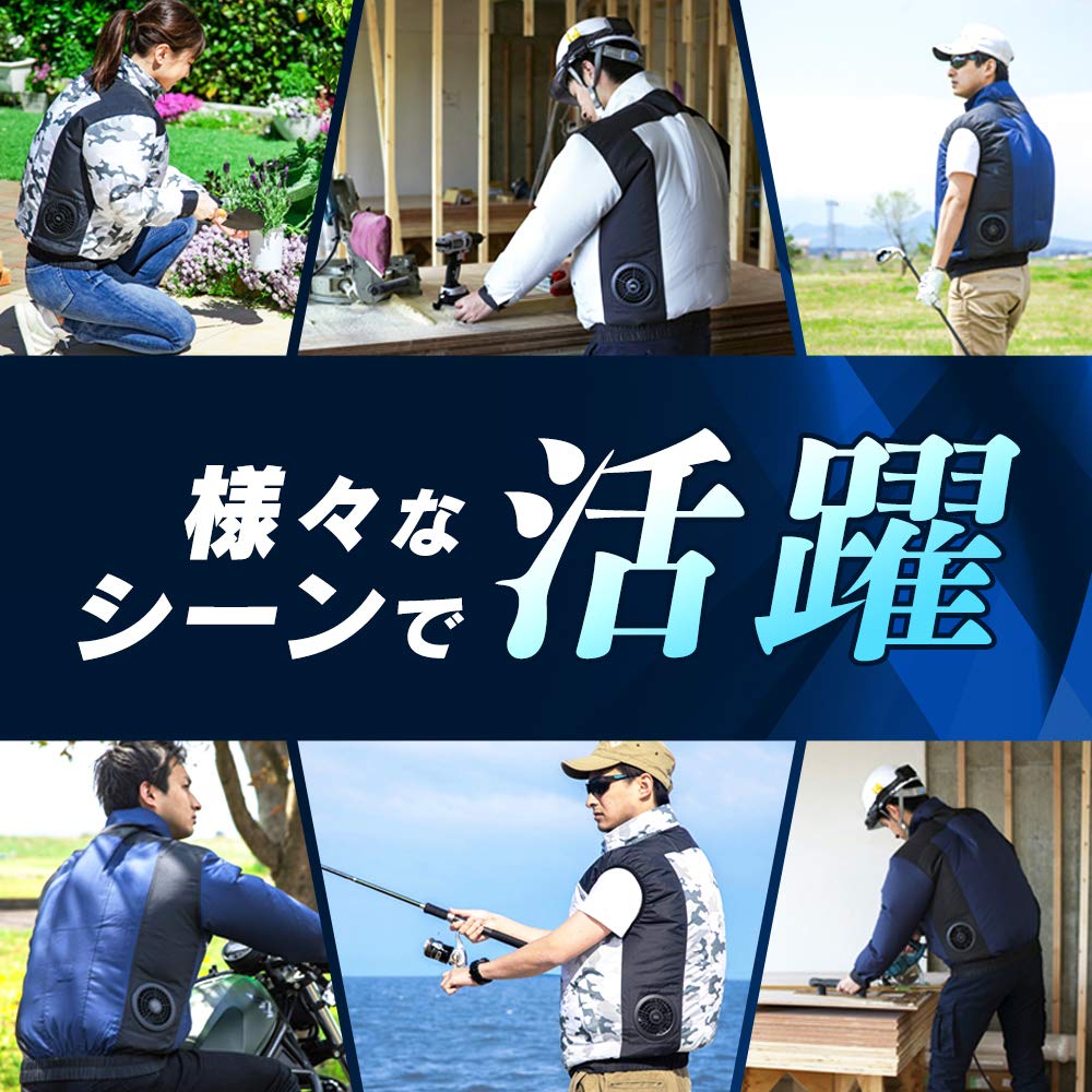 IRIS OHYAMA Long Size Cool Heatstroke Comfortable Heat Protection Fan-Powered Workwear, Sleeve, LL, Gray, Wear, Prevention, Fit, Air-Conditioned