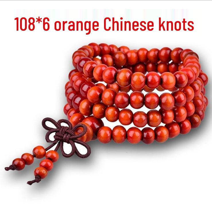108 Sandalwood Buddhist Beads Bracelet - Fashionable Three-Round Design for Women