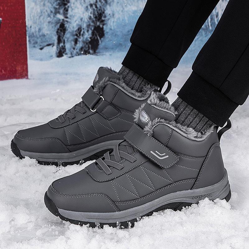 Large Size 48 Elderly Cotton Shoes Men's 47 Velvet and Cotton Mother Walking Shoes Middle-aged and Elderly Non-slip Snow Shoes Boots