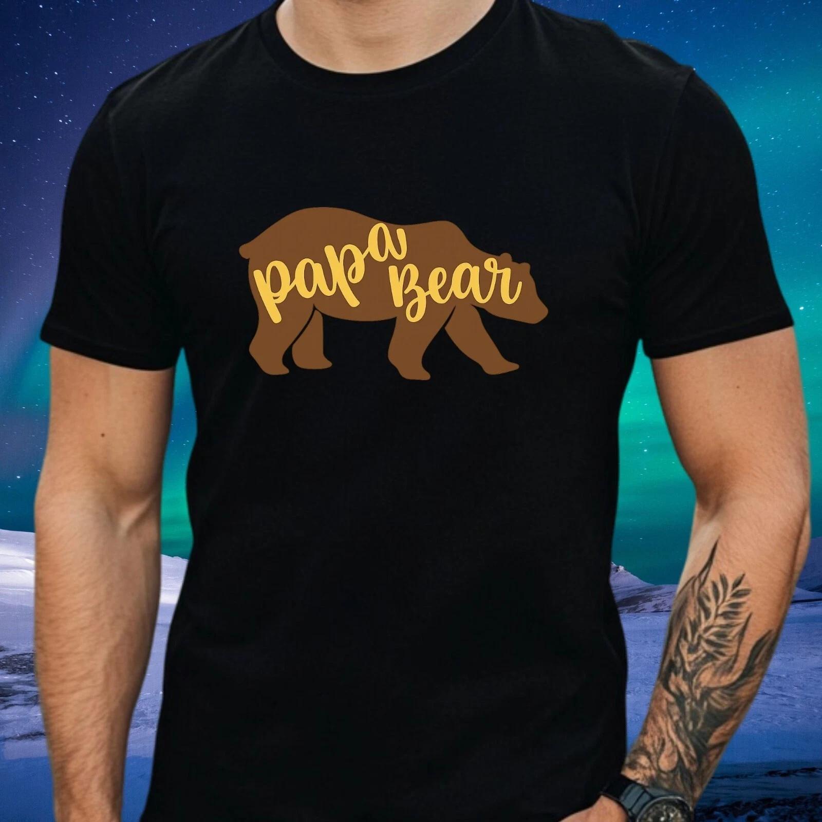 T-Shirt Herren Papa Bär Motiv Baumwolle Größe S bis 5XL S
