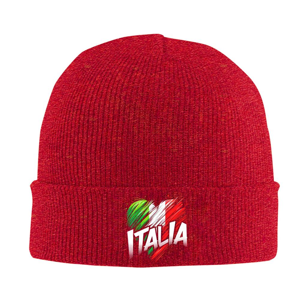 Italy Italian Flag Italia Heart Knitted Hat Womens Unisexs Skullies Beanies Winter Hats Acrylic  Casual Melon Cap