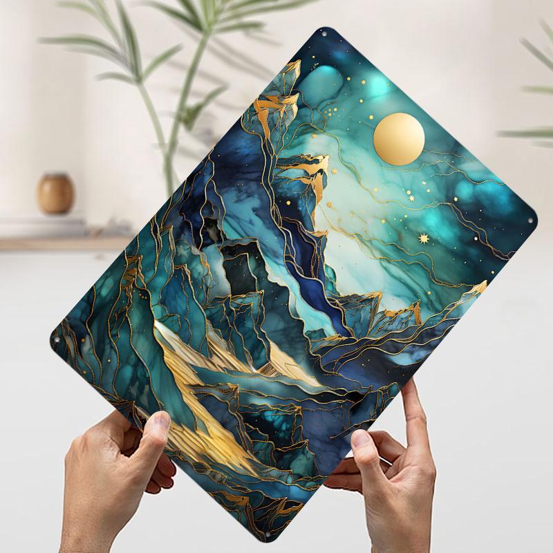 Abstract Aurora Borealis Printed Poster Customized Wall Art Retro Vintage Metal Tin Signs for Home Bedroom Decoration Gaming