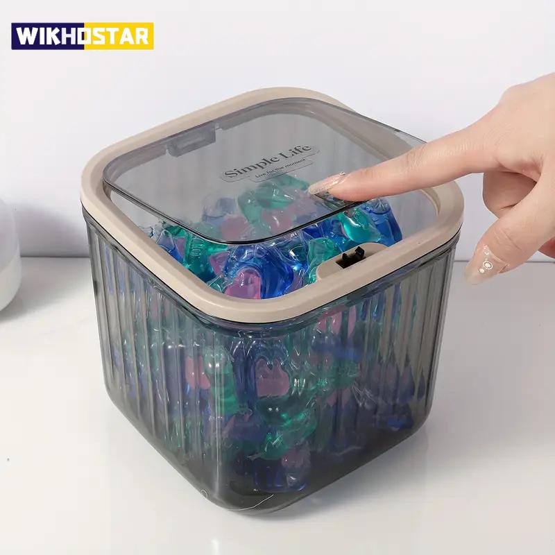 Transparente Mini-Schreibtisch-Aufbewahrungsbox, mit Pop-Up-Deckel, Wasserdichter Multifunktionaler Aufbewahrungsbehälter, Aufbewahrungsbox für Waschmittelspender