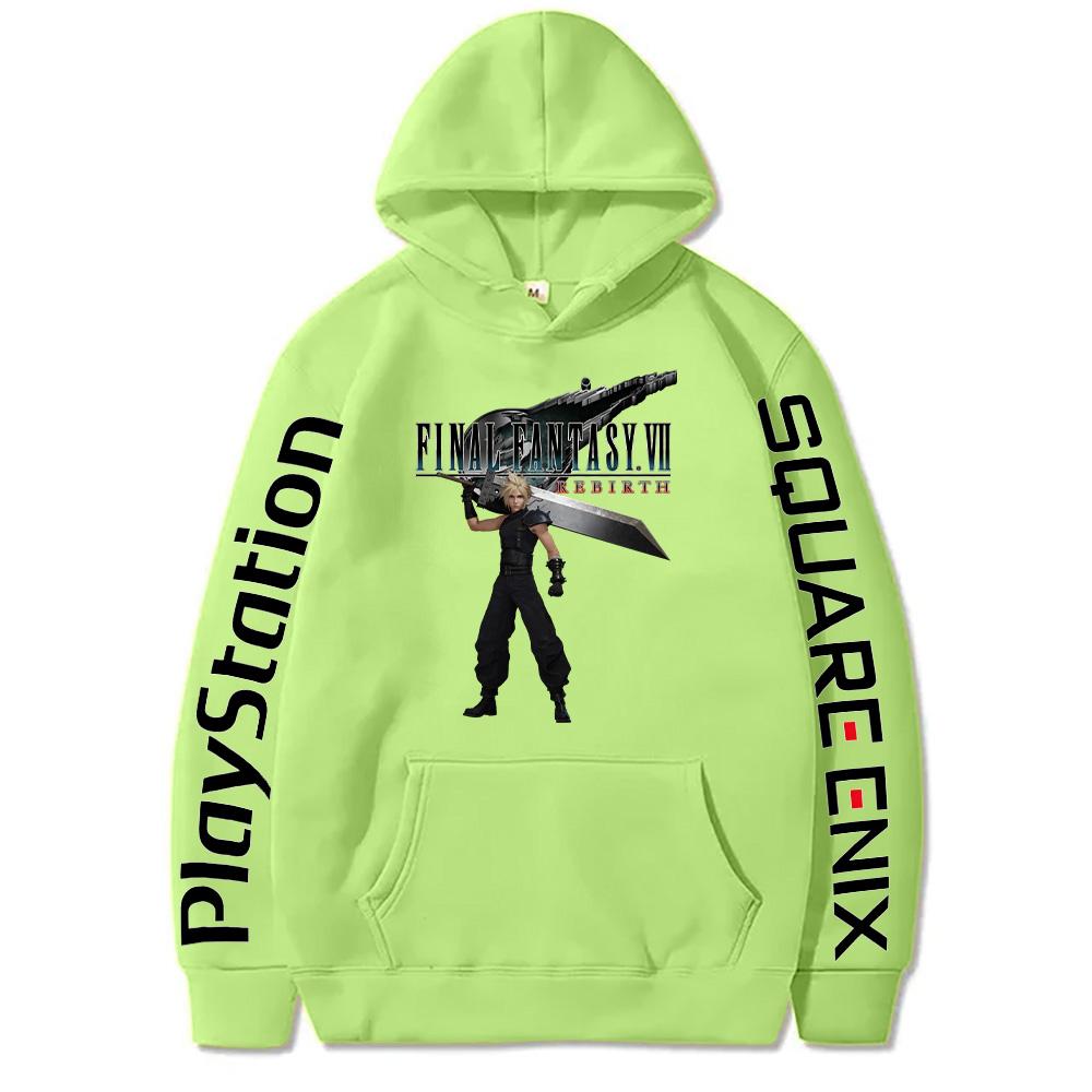 Cloud Strife Buster Sword Hoodies Final Fantasy VII Rebirth Pullovers Hot Game Harajuku Aesthetic Sweatshirts Unisex High Street Tops