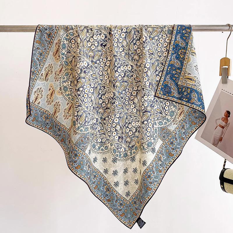 2025 women s autumn and winter new silk wool scarf 85cm versatile fashion warm windproof scarf silk wool silk scarf 85cm