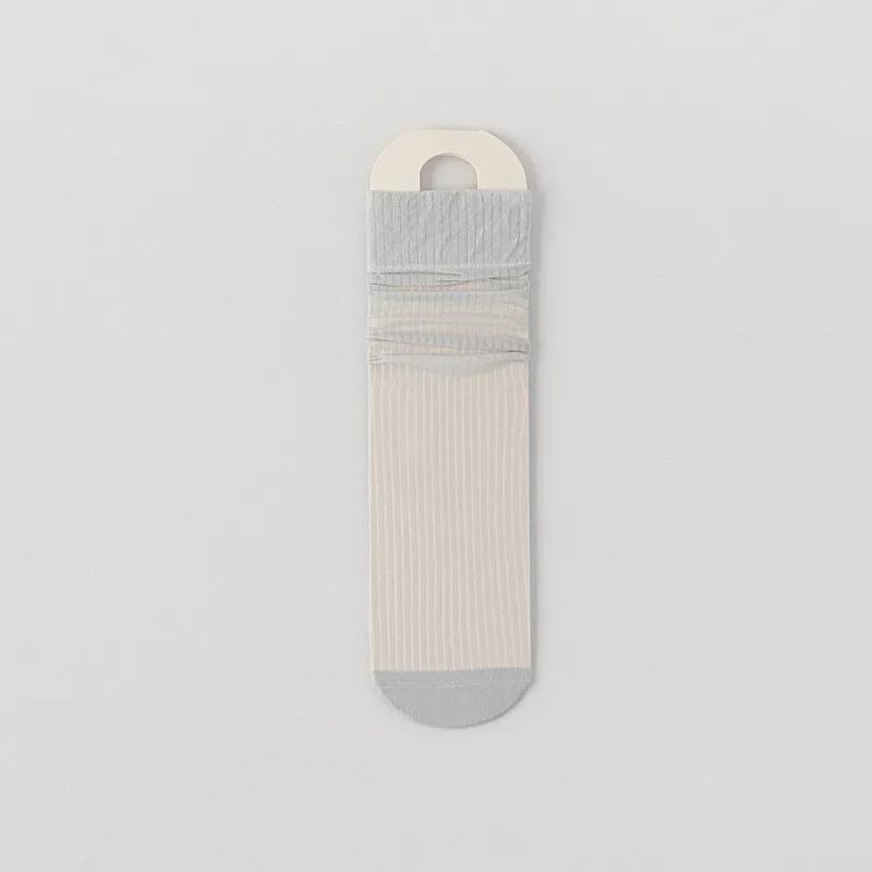 Hollow Out Summer Women Socks Breathable Mesh Thin Middle Tube Socks Ultra-thin Solid Color Black White Elastic Women Long Socks
