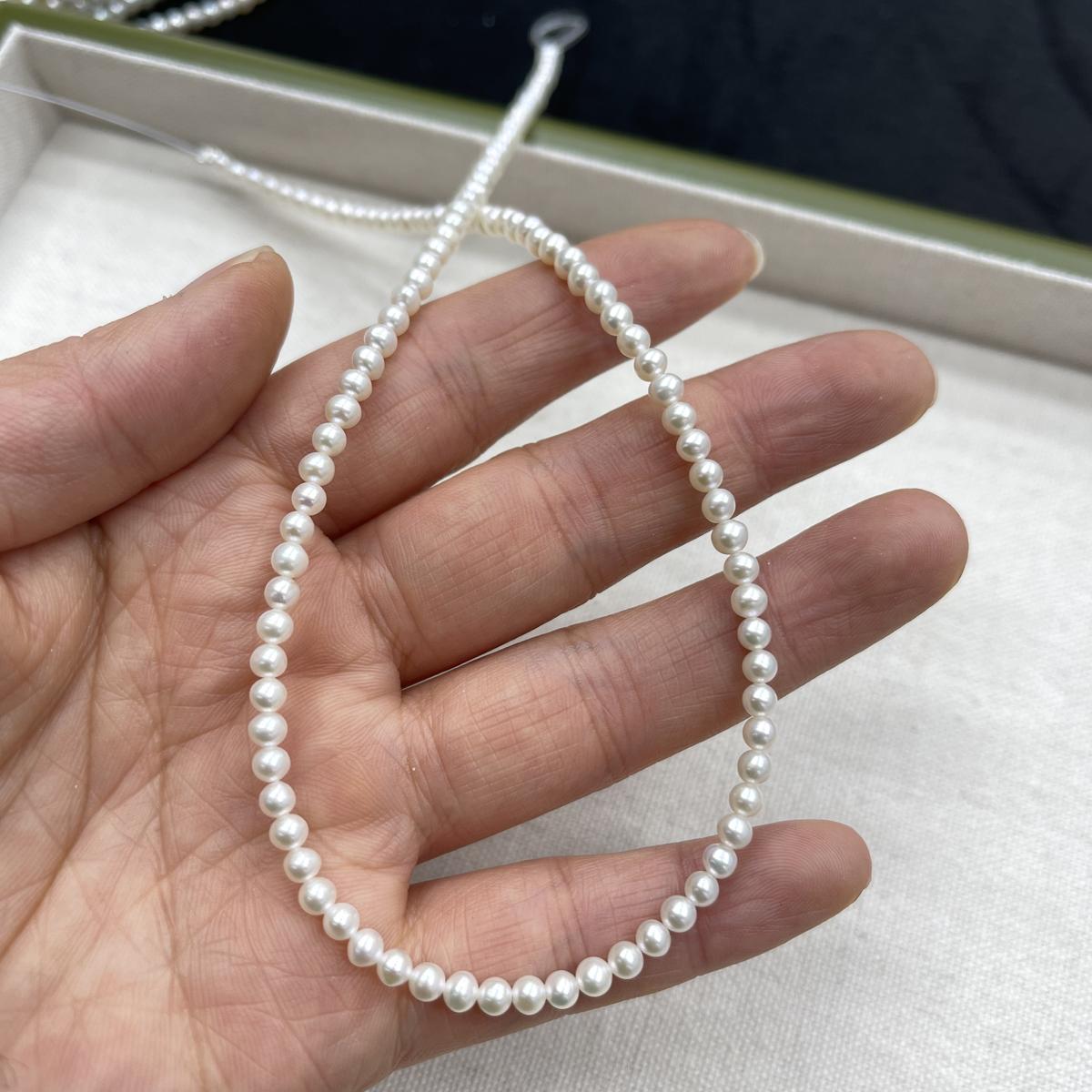 

1 нить, белые натуральные пресноводные жемчужины, ручная работа, круглые жемчужные бусины для изготовления ювелирных изделий, поделок DIY (Бусины 3-4 мм, Длина 36 см) 1String/3-4mm-36cm белый