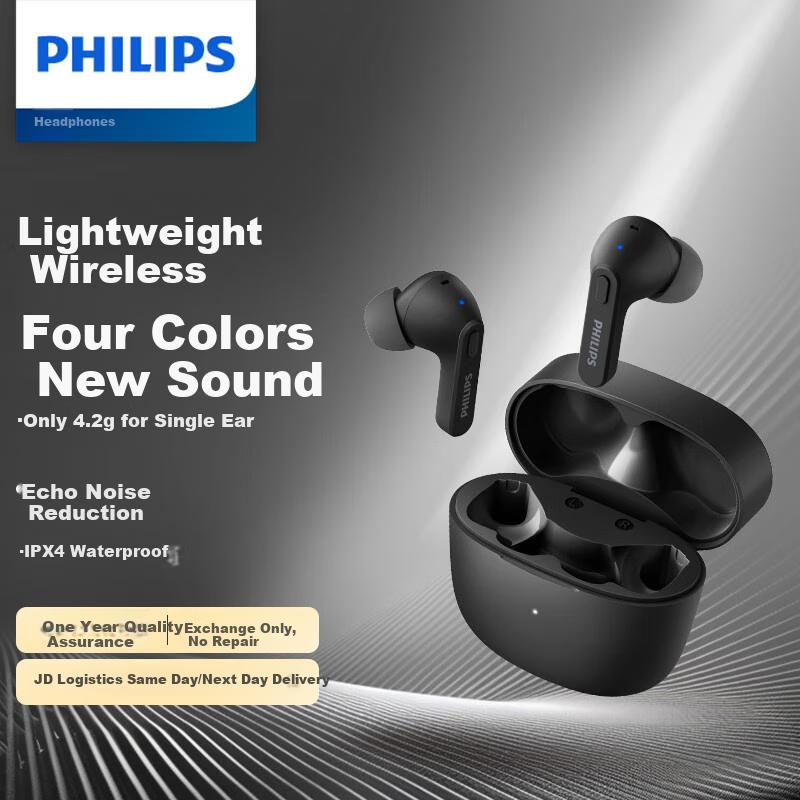 Philips Noir Ecouteurs Sans Fil Bluetooth Tat2206 True Wireless - Image 6