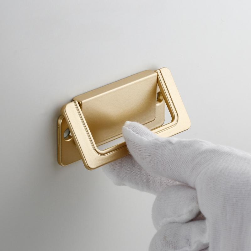 1pcs Modern Hidden Furniture Handles Black Gold Drawer Door Pull Handles for Cabinets and Drawers Beside  Knobs Cupboard Knob
