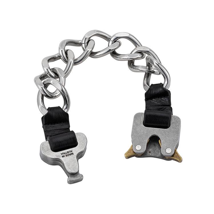 Men's Titanium Steel Hip-Hop Chain Bracelet, European & American Style, Safety Buckle.
