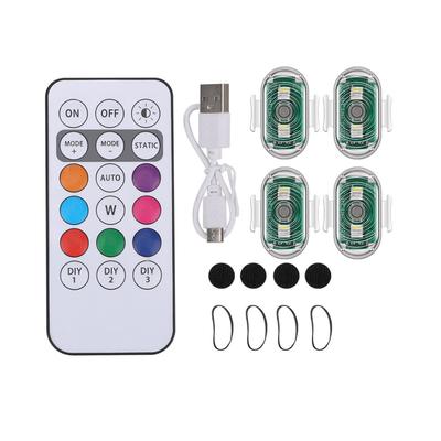 Remote Control LED Strobe Light For Cars 8 Colors 10 Modes USB Rechargeable Led Warning Light Flash Brown