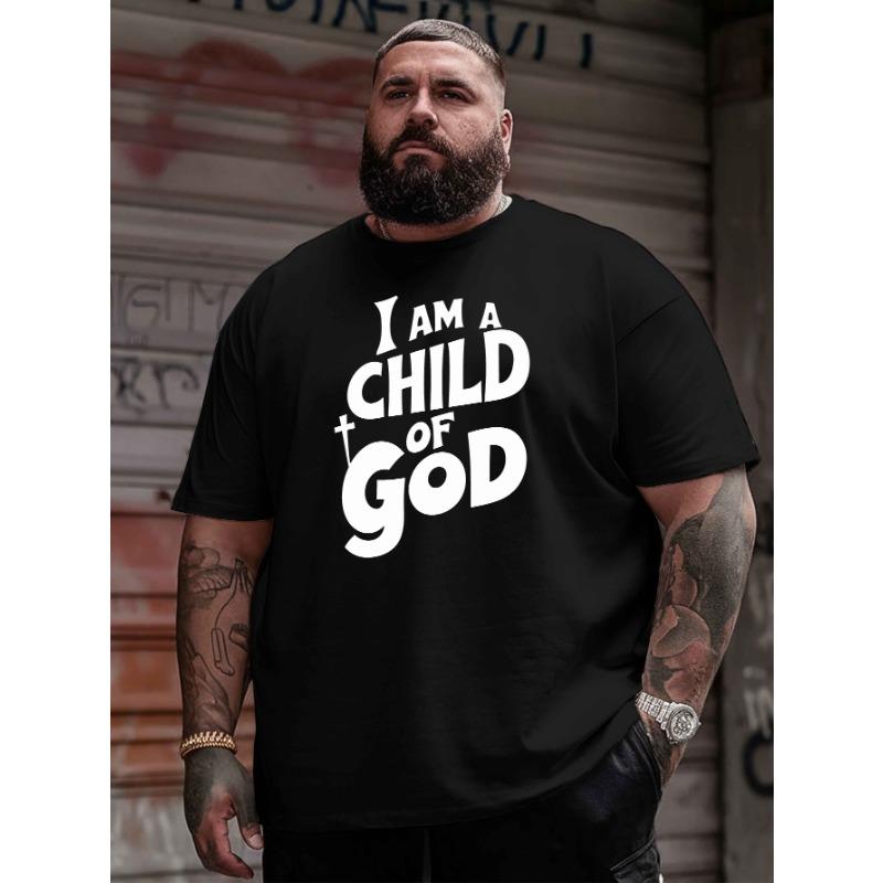European sizes I Am a Child of God. This Is a New Oversized Short-Sleeve T-Shirt Featuring American Fashion Prints. It'S a Loose-Fitting