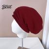 Hat For Different No Brim Winter Baggy Unisex Fall Head Sizes Solid Color Knitted Elastic