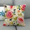 Simple floral pattern clear rose flowers Digital printing short plush pillow covers for car sofa office cushion cover home goods