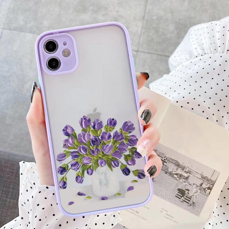 Retro Oil Painting Flower Phone Case For iPhone 11 12 Pro Max 16 15 Pro Max 13 12 Mini X XR XS SE2 8 7 Plus 14 Plus Covers