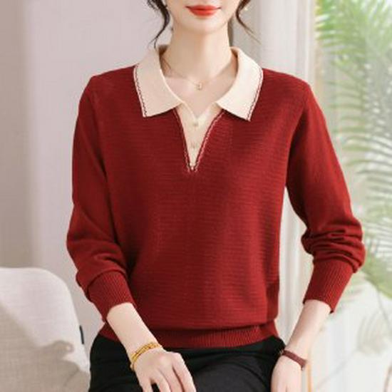 

2026 Stylish Knit Cardigan for Middle-Aged & Elderly Women - Warm, Age-Reducing Autumn/Winter Sweater 2XL красный