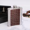 8oz Stainless Steel Hip Flask Outdoors Portable Pocket Flask Wine Mug Whiskey Bottle PU Leather Alcohol Bottle For Men Gifts New