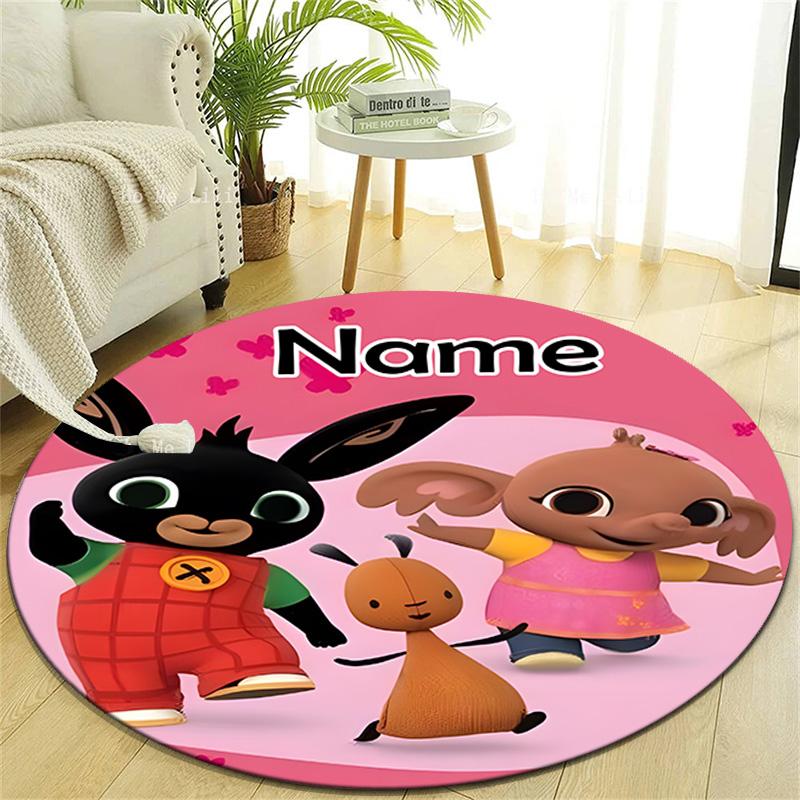 Personalized B-Bing Bunny Round Chair Office Rug - Perfect for Mat, Office Chair & More - Ideal Gift for Birthdays and Holidays