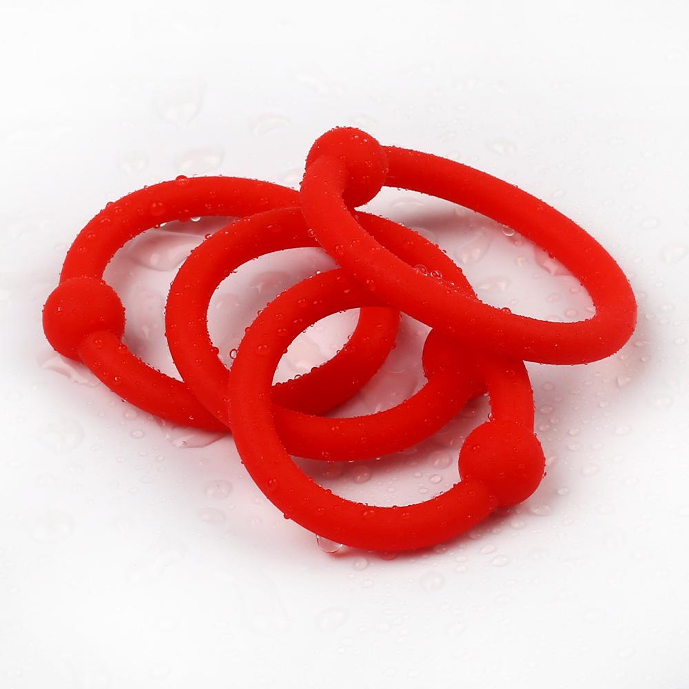 4-Piece Silicone Cock Ring Set for Delayed Ejaculation & Restraint