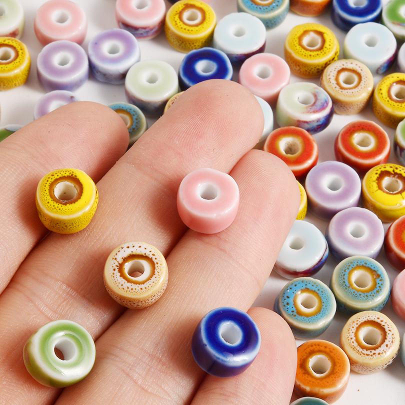 10/20/50pcs Colorful Ceramic Charm Loose Beads 3D Pumpkin Hearts Star Halo Dyeing Beading For DIY Necklace Bracelet Accessories