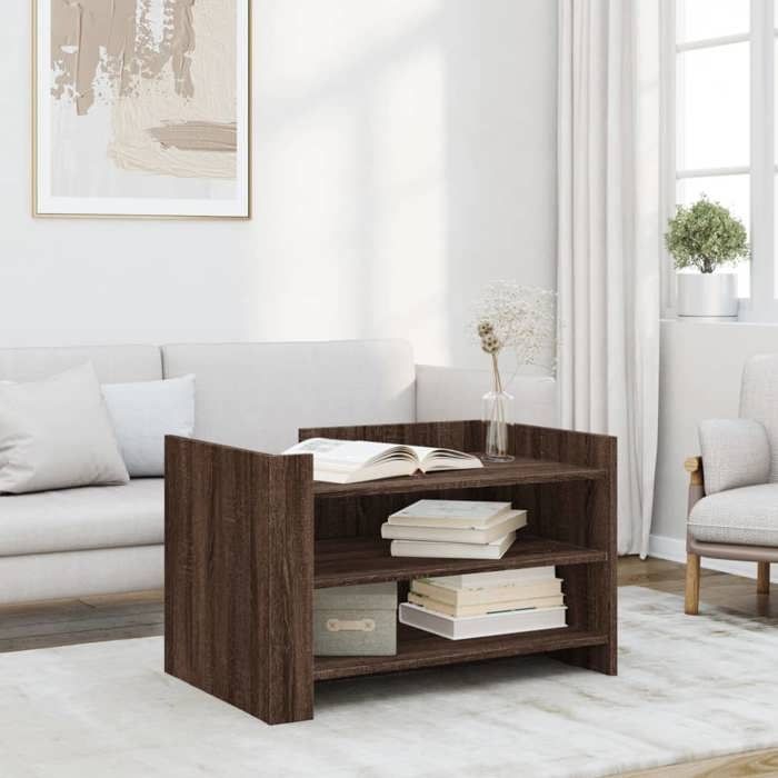 VidaXL Coffee Table Brown Oak 80x50x50 Cm Engineered Wood, Side Table, Living Room Table, Accent Table, End Table 848345