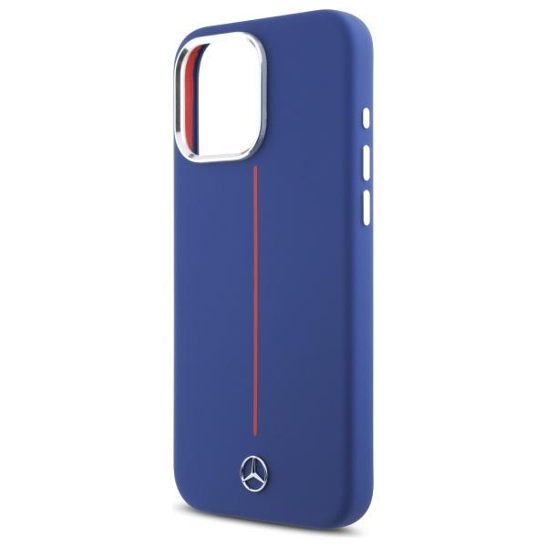 Mercedes Mehmp16X23Sumrv Iphone 16 Pro   Max 6.9 Granatowy/Navy Hardcase Silicone Red Stripe Magsafe