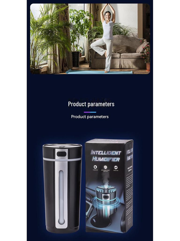 2024 Intelligent Car Aromatherapy Humidifier with Colorful Atmosphere Lighting
