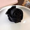 Retro New Handmade Satin Rose Flower Hair Clip Geometry Hair Claw for Women Girl Elegant Hairpin Crab Barrettes Hair Accessories