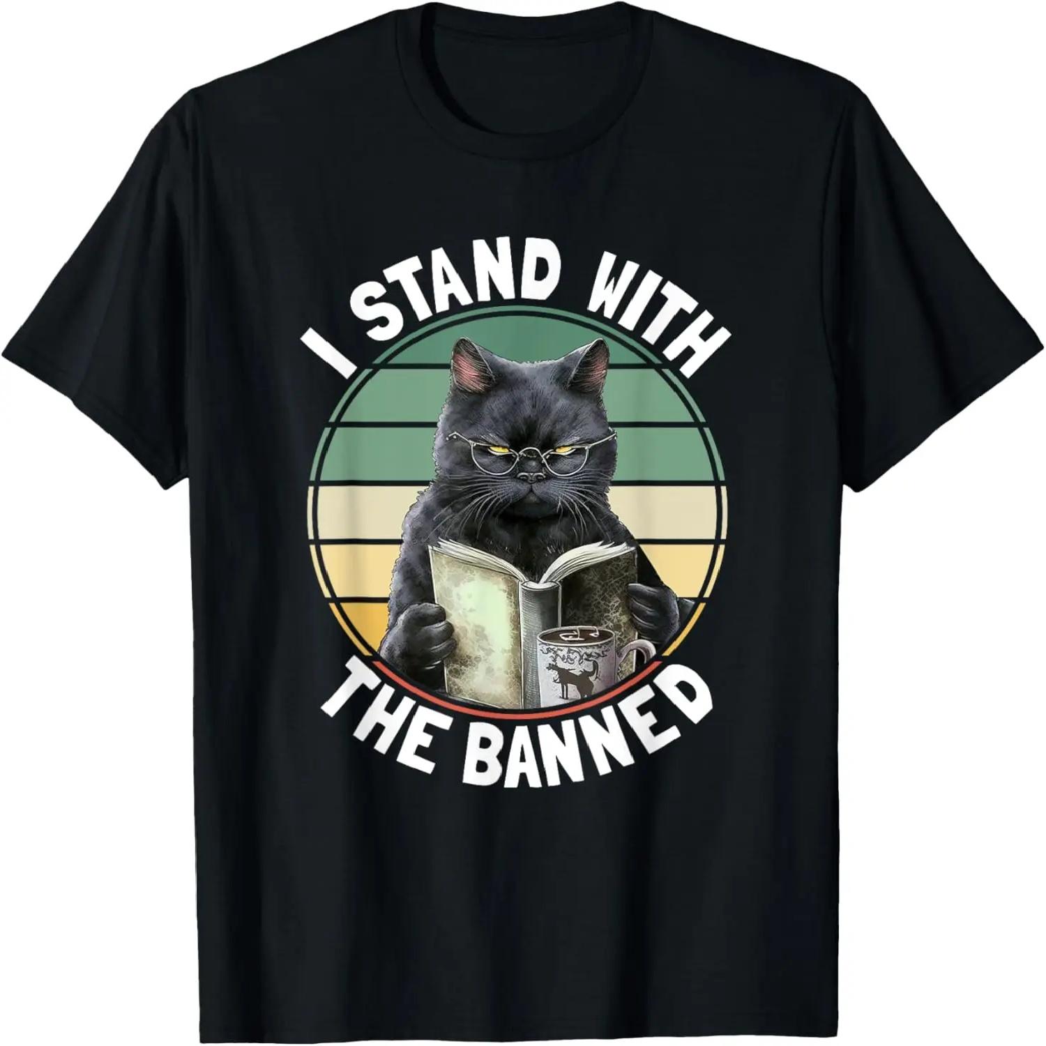 

I Stand With The Banned Retro Librarian Vintage Book Lover T-Shirt S чёрный