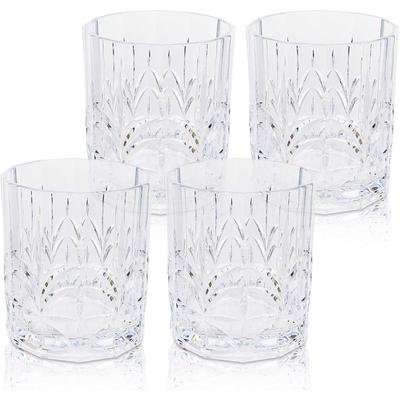 Shatterproof Tritan Plastic Short Tumbler, Set of 4, 13oz - Myrtle Beach Drinking Glasses, Unbreakable Glasses for