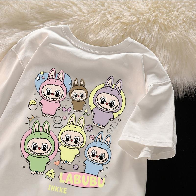 Korean women's clothing | oversized T-shirt | Labubu fashionable casual top