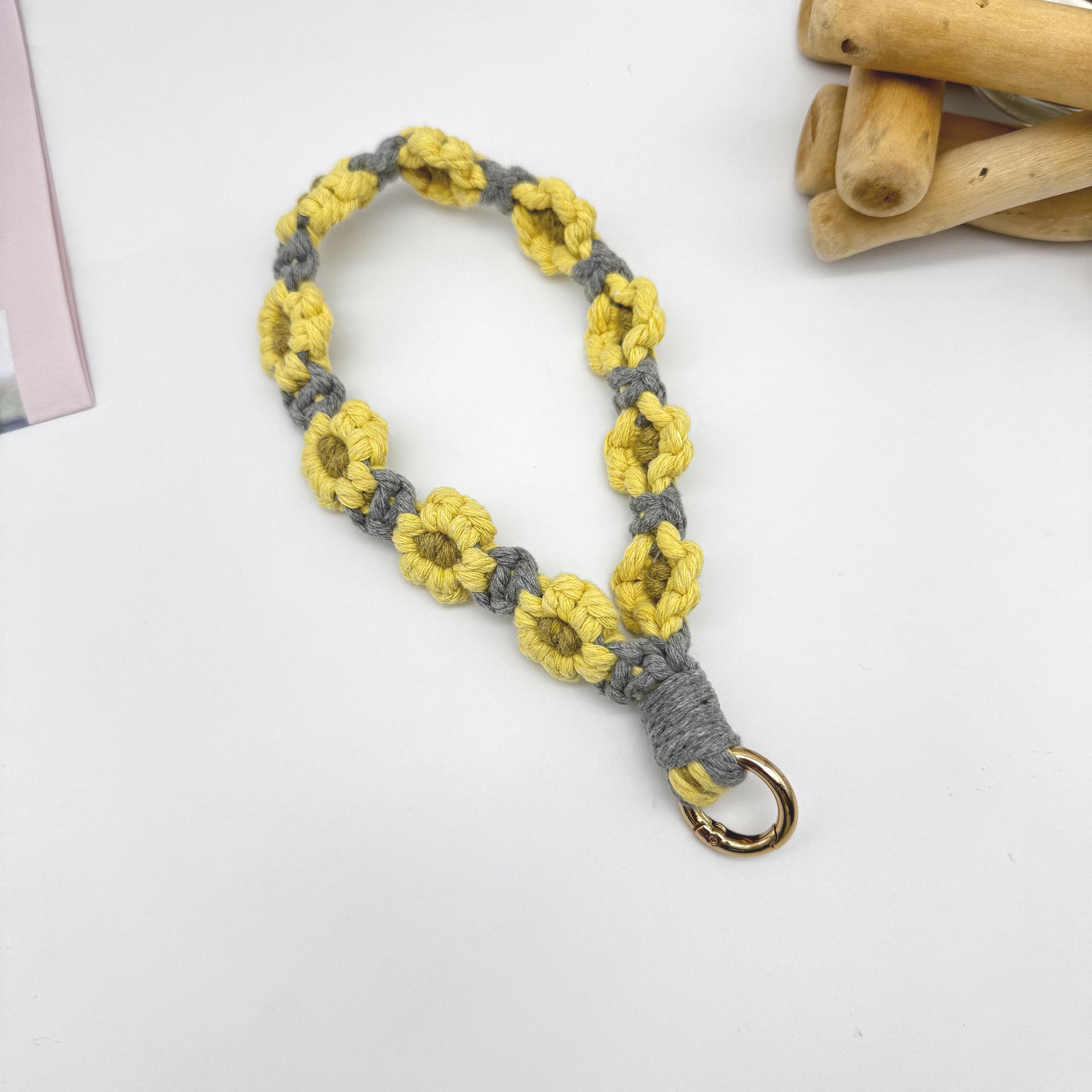 

Bohemian Daisy Flower Phone Lanyard and Keychain