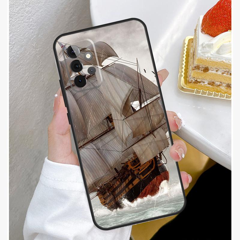 Yacht Sailing Boat Sunset Case For Samsung Galaxy A55 A35 A15 A14 A34 A54 A73 A53 A33 A23 A13 A12 A32 A52 A51 Cover