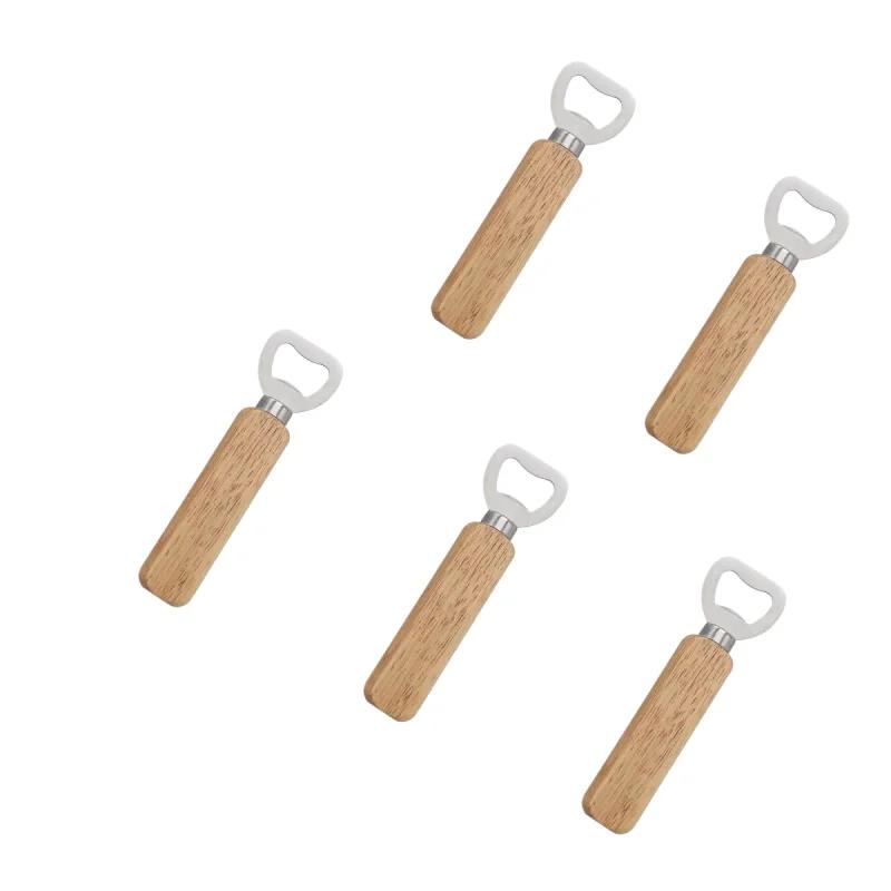 Popular Beer Bottle Opener with Thickened Stainless Steel Wooden Handle Capable of Opening Alcoholic & Non-alcoholic Beverages