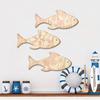 3Pcs/Set Wooden Fish Wall Decoration, Plants Pattern Fish Wall Art for Beach, Lake House, Nautical Coastal Ocean Theme Hanging Ornament