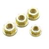 Brass Hex Flange Nut with Copper Washer Cap, Sizes M4-M12