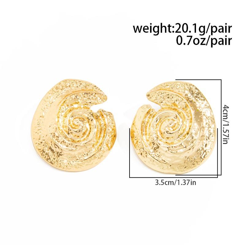 Fashion Exaggerated Irregular Geometric Hollowed-out Circle Spiral Flower Stud Earrings for Women Party Piercing Jewelry Gifts
