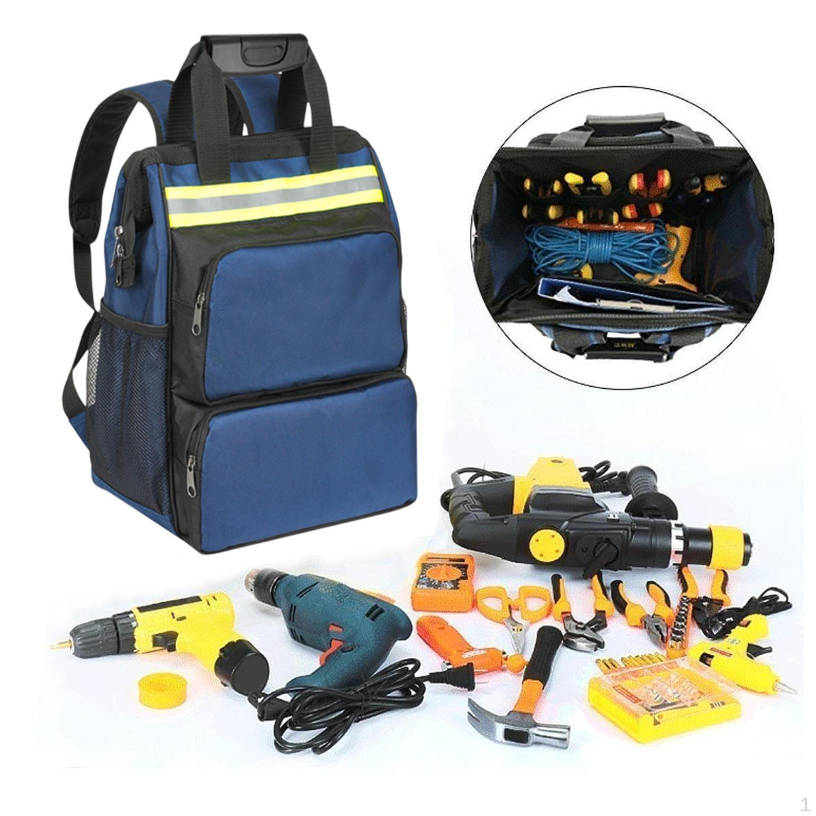 

Сумка-рюкзак для инструментов для мужчин, электриков, тяжелых работ, водонепроницаемая ткань Оксфорд, органайзер для инструментов Height 40 cm